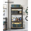 4-Tier Shelving Unit – Steel – Black – Heavy-Duty, 520 kg Capacity