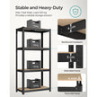 4-Tier Shelving Unit – Steel – Black – Heavy-Duty, 520 kg Capacity