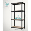 4-Tier Shelving Unit – Steel – Black – Heavy-Duty, 520 kg Capacity