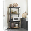 4-Tier Shelving Unit – Steel – Black – Heavy-Duty, 520 kg Capacity