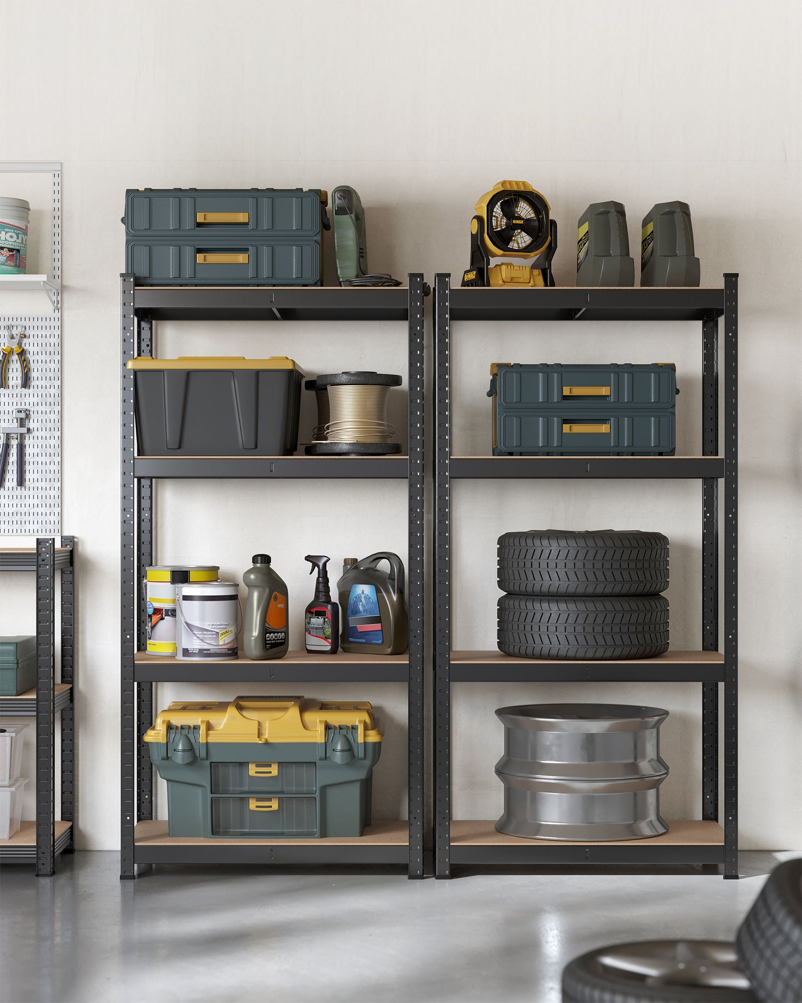 4-Tier Heavy-Duty Shelving Unit – Steel – Blue – 520 kg Capacity – Boltless Design (2 Pack)