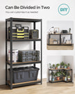 Set of 2 Steel Shelving Units – 4-Tier – Blue/Black/Rustic Brown – Heavy Duty with 520 kg Load Capacity