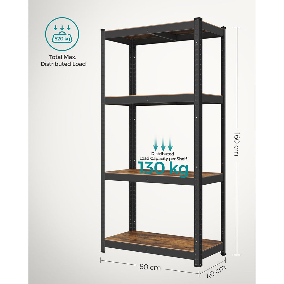 Heavy-Duty Shelving Unit – Steel – Blue – 520 kg Capacity