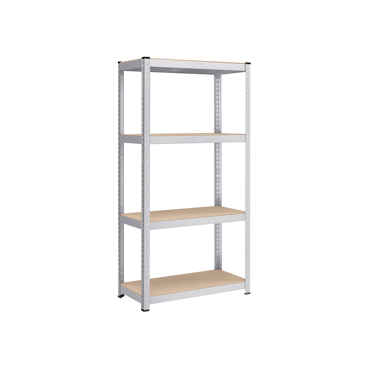 4-Tier Shelving Unit – Boltless Steel – Silver – 520 kg Capacity