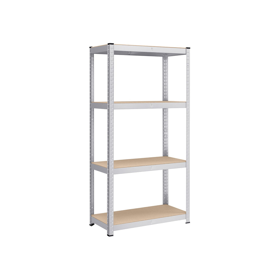 4-Tier Shelving Unit – Boltless Steel – Silver – 520 kg Capacity