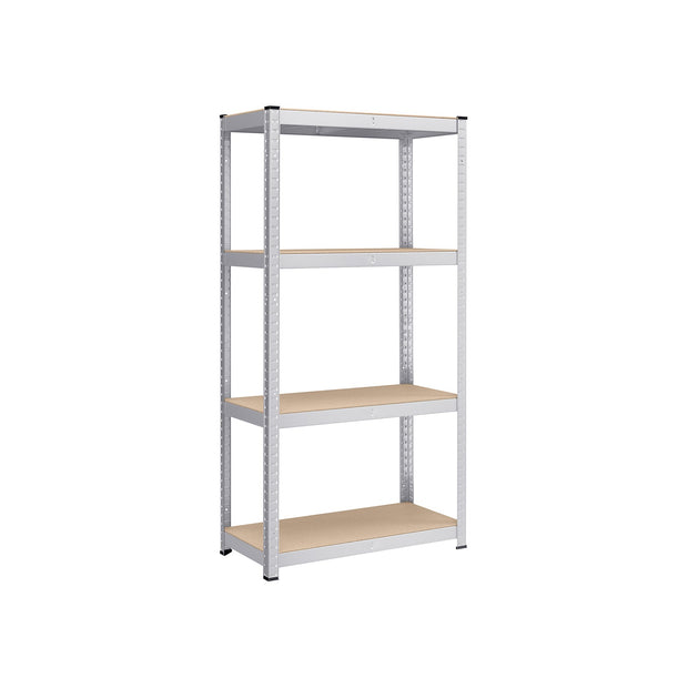 4-Tier Shelving Unit – Boltless Steel – Silver – 520 kg Capacity