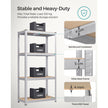 4-Tier Shelving Unit – Boltless Steel – Silver – 520 kg Capacity