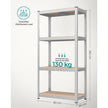 4-Tier Shelving Unit – Boltless Steel – Silver – 520 kg Capacity