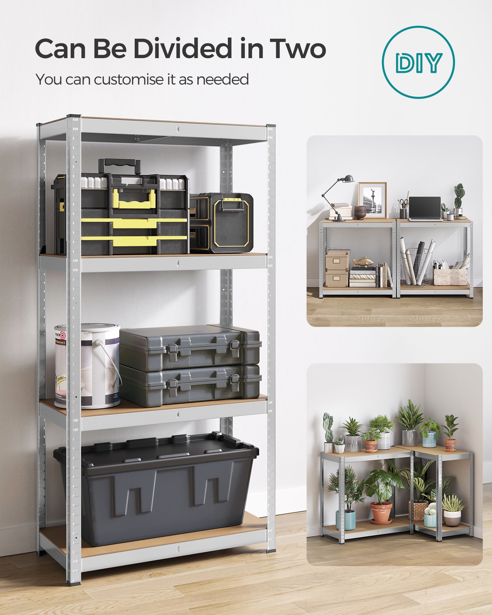 Set of 2 Heavy-Duty Steel Shelving Units – Steel – Blue – Boltless Design, 520 kg Capacity