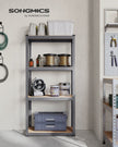 4-Tier Heavy-Duty Shelving Unit – Steel – Slate Grey – Boltless Design, Max Load 520 kg