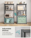 4-Tier Heavy-Duty Shelving Unit – Steel – Slate Grey – Boltless Design, Max Load 520 kg