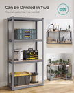 4-Tier Heavy-Duty Shelving Unit – Steel – Slate Grey – Boltless Design, Max Load 520 kg