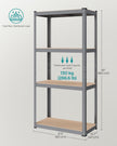 4-Tier Heavy-Duty Shelving Unit – Steel – Slate Grey – Boltless Design, Max Load 520 kg