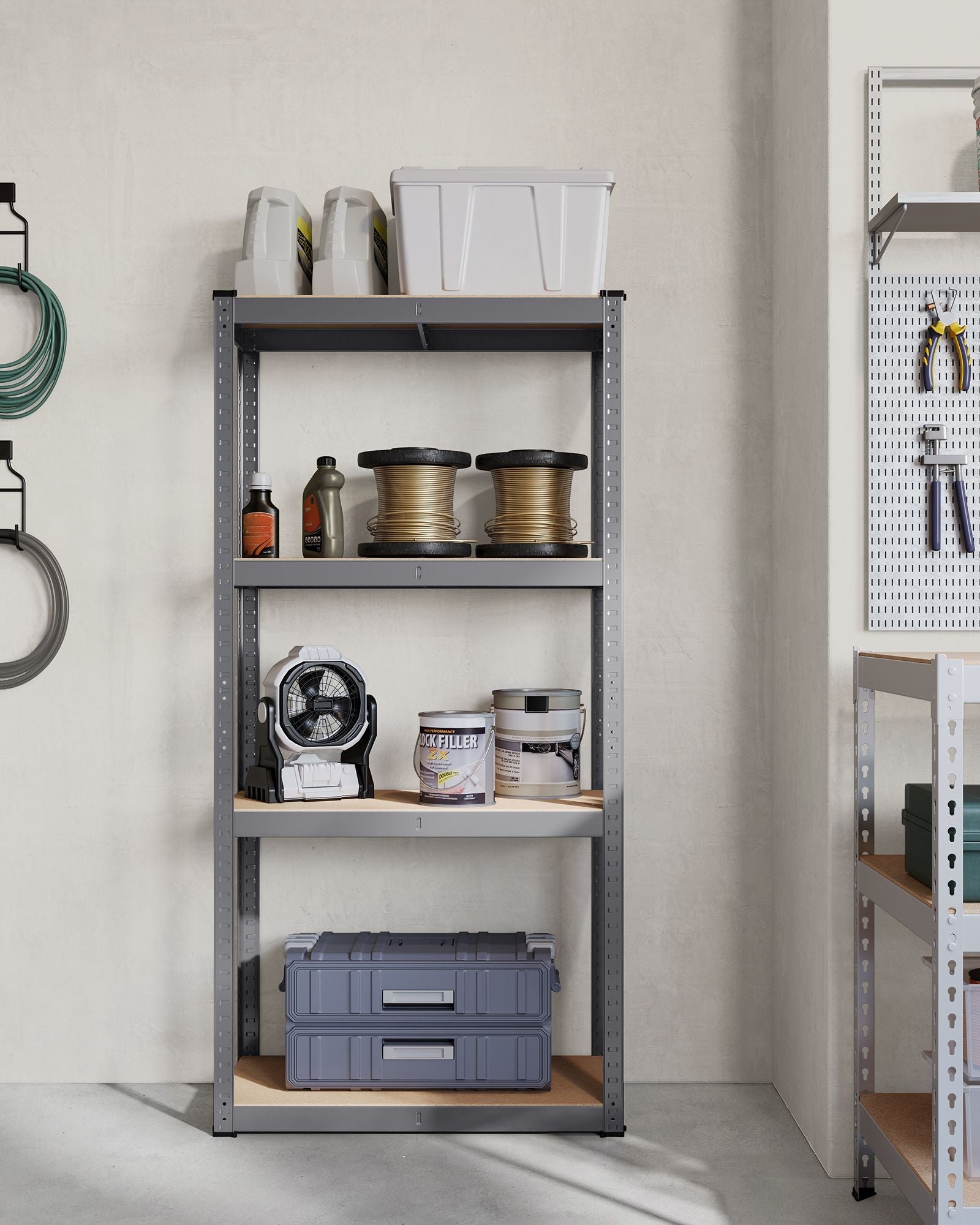 4-Tier Shelving Unit – Steel – Blue – Heavy-Duty, 520 kg Capacity