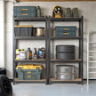 4-Tier Steel Shelving Unit – Rustic Brown and Black – High Load Capacity 520 kg for Garage and Shed