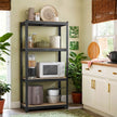 4-Tier Steel Shelving Unit – Rustic Brown and Black – High Load Capacity 520 kg for Garage and Shed