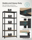 Heavy-Duty Shelving Units – Steel – Silver – Set of 2 with Adjustable Shelves and Max Load 875 kg
