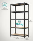 Heavy-Duty Shelving Units – Steel – Silver – Set of 2 with Adjustable Shelves and Max Load 875 kg