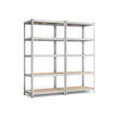 Set of 2 Heavy Duty Shelving Units – Steel – Silver – 5-Tier Adjustable Storage Racks with Max. Load 875 kg
