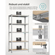 Set of 2 Heavy Duty Shelving Units – Steel – Silver – 5-Tier Adjustable Storage Racks with Max. Load 875 kg