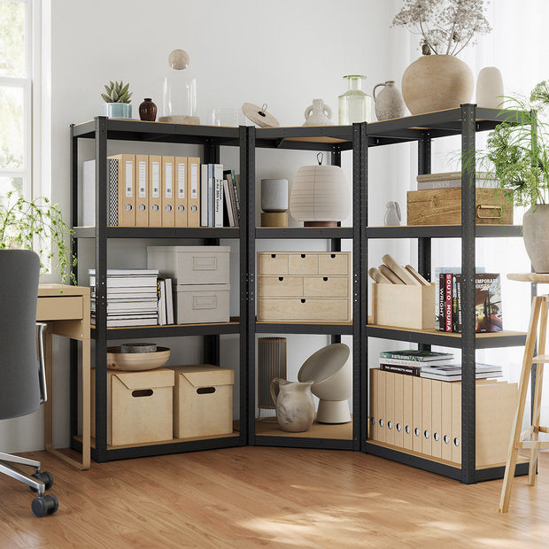 4-Tier Corner Shelf – Heavy Duty Metal – Black – 1500 kg Load Capacity