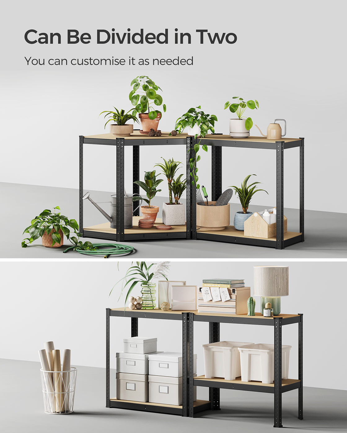 4-Tier Corner Shelf – Heavy Duty Metal – Black – 1500 kg Load Capacity
