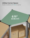 4-Tier Corner Shelf – Metal – Silver and Natural Beige – Heavy Duty Design for Garage and Storage Rooms
