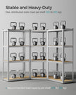 4-Tier Corner Shelf – Metal – Silver and Natural Beige – Heavy Duty Design for Garage and Storage Rooms