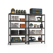 Heavy-Duty Steel Shelving – Silver – Set of 2 – 5-Tier 875kg Capacity, Adjustable Shelves for Garage & Shed