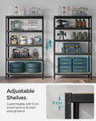Heavy-Duty Steel Shelving – Silver – Set of 2 – 5-Tier 875kg Capacity, Adjustable Shelves for Garage & Shed