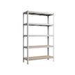 5-Tier Steel Shelving Unit – Reinforced Steel – Silver – Adjustable Shelves, Set of 2, Max. Load 875 kg