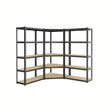 5-Tier Corner Shelf – Heavy Duty Metal – Ink Black and Natural Beige – 2625 kg Load Capacity