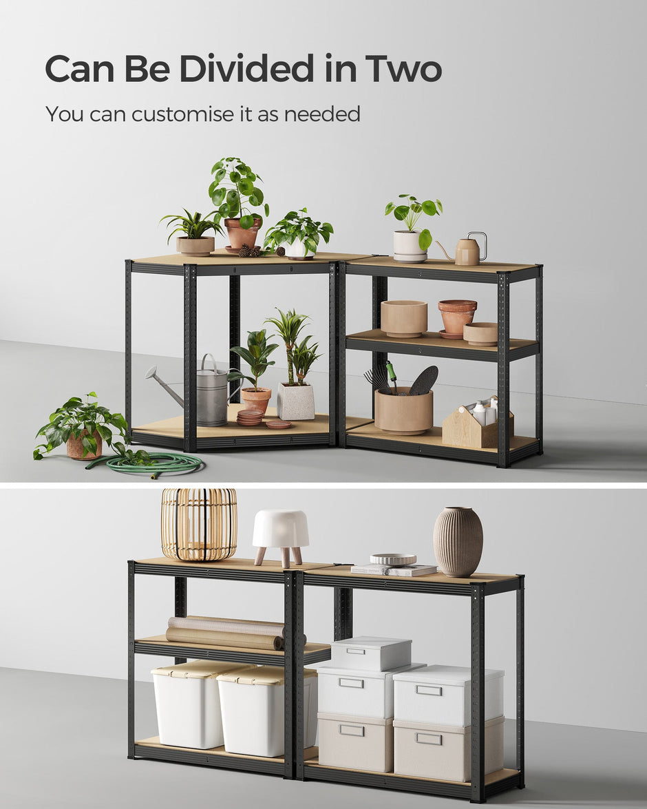 5-Tier Corner Shelf – Heavy Duty Metal – Ink Black and Natural Beige – 2625 kg Load Capacity