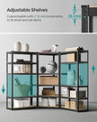 5-Tier Corner Shelf – Heavy Duty Metal – Ink Black and Natural Beige – 2625 kg Load Capacity
