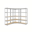 5-Tier Corner Shelf – Metal – Silver and Natural Beige – Heavy Duty Storage Solution