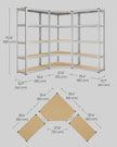 5-Tier Corner Shelf – Metal – Silver and Natural Beige – Heavy Duty Storage Solution