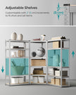 5-Tier Corner Shelf – Metal – Silver and Natural Beige – Heavy Duty Storage Solution