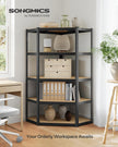 5-Tier Corner Shelf – Heavy Duty Metal – Ink Black and Natural Beige – 875 kg Load Capacity