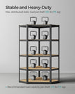 5-Tier Corner Shelf – Heavy Duty Metal – Ink Black and Natural Beige – 875 kg Load Capacity