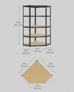 5-Tier Corner Shelf – Heavy Duty Metal – Ink Black and Natural Beige – 875 kg Load Capacity