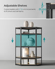 5-Tier Corner Shelf – Heavy Duty Metal – Ink Black and Natural Beige – 875 kg Load Capacity
