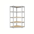 5-Tier Corner Shelf – Metal – Natural Beige and Ink Black – Heavy Duty Design, 90 cm Wide, Supports 875 kg