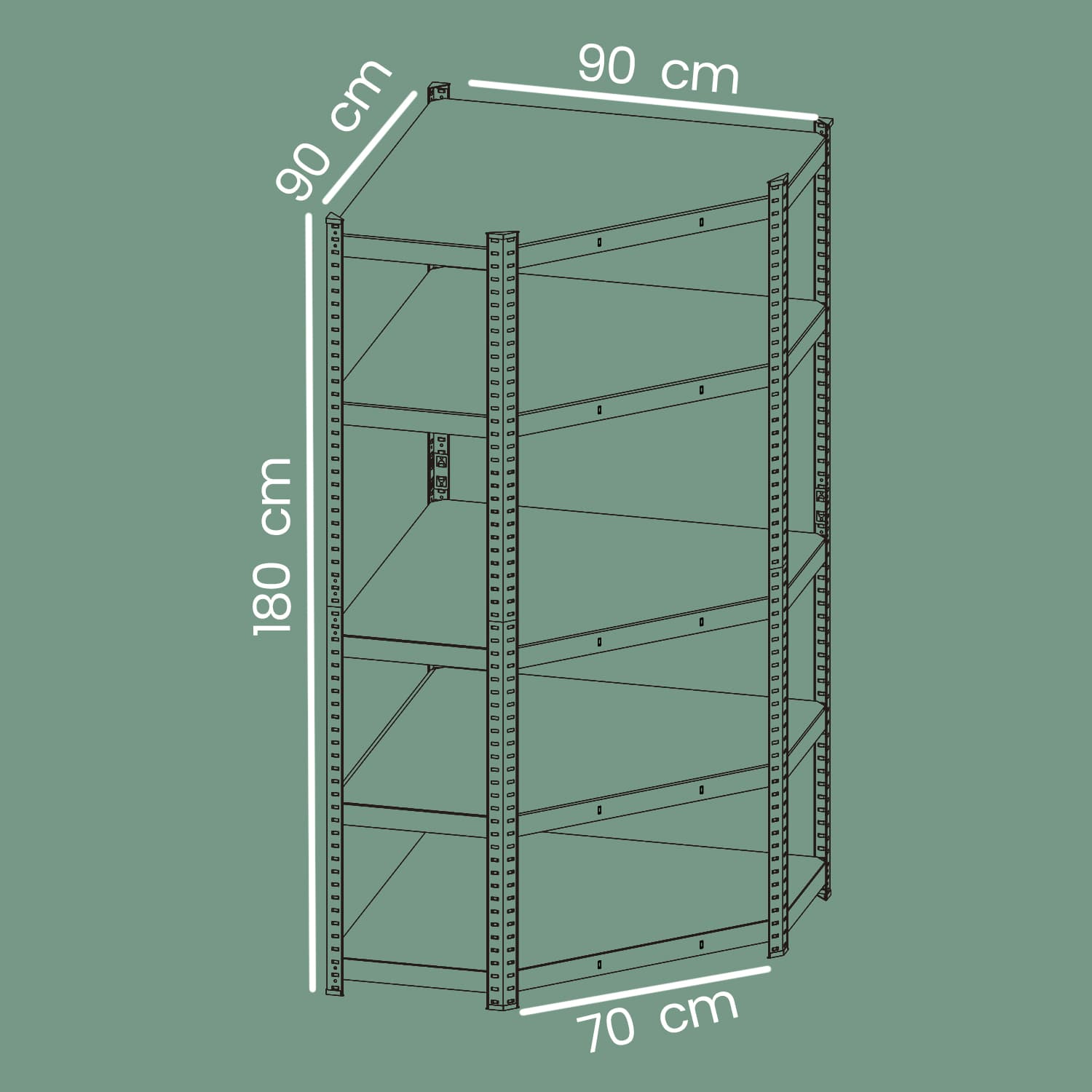 5-Tier Corner Shelf – Heavy Duty Metal – Silver and Natural Beige – 875 kg Load Capacity