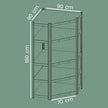 5-Tier Corner Shelf – Heavy Duty Metal – Silver and Natural Beige – 875 kg Load Capacity