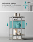 5-Tier Corner Shelf – Metal – Natural Beige and Ink Black – Heavy Duty Design, 90 cm Wide, Supports 875 kg