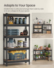 5-Tier Shelving Unit – Metal – Rustic Brown – Boltless Assembly, Adjustable Shelves, 875 kg Load Capacity