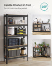 Set of 2 5-Tier Storage Shelves – Steel – Black – Adjustable, Boltless Assembly, 875 kg Load Capacity