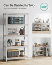 Heavy Duty Shelving Unit – Steel – Silver – Adjustable 5-Tier Design, Max Load 875 kg