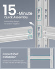 Heavy Duty Metal Storage Shelf – Steel – Silver – Adjustable Shelves, Supports up to 875 kg
