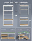 Heavy Duty Metal Storage Shelf – Steel – Silver – Adjustable Shelves, Supports up to 875 kg